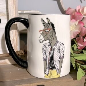 Donkey Coffee Cup Large Mug Signature Housewares Stoneware Office Gift Funny Gag